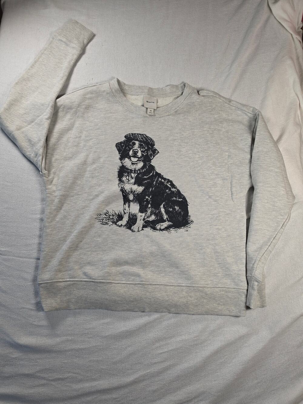 Maeve Anthropologie Dog Graphic Sweatshirt XS Gray